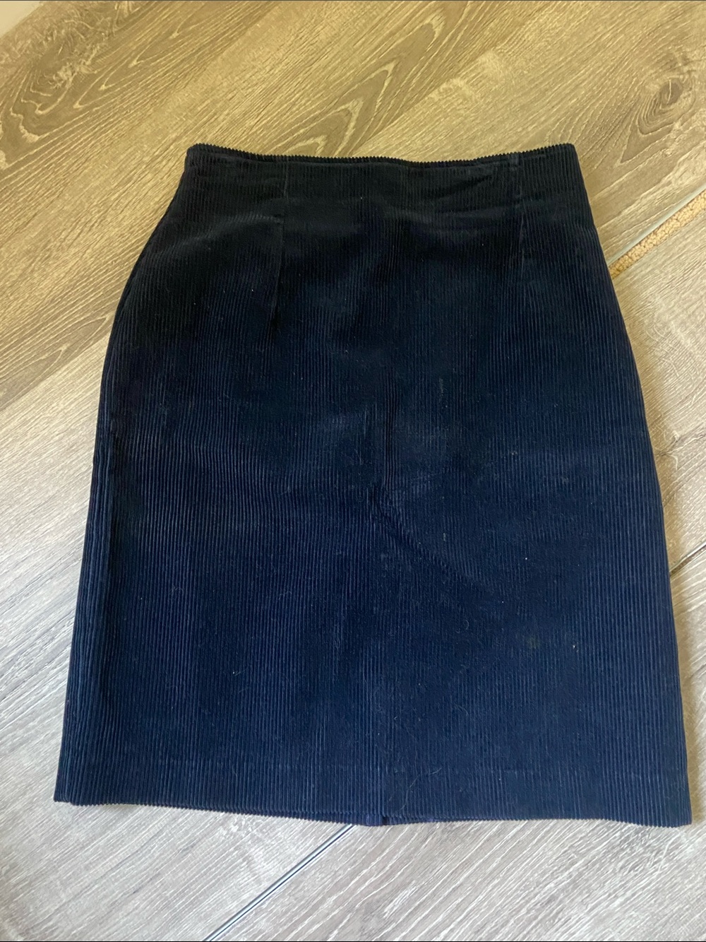 Laura Ashley Navy Corduroy Pencil Skirt